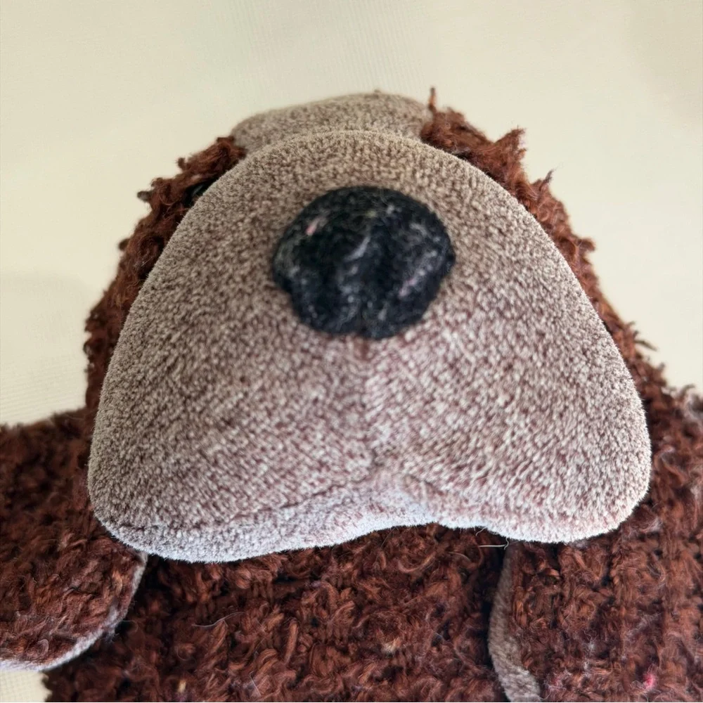 Russ Berrie‎ FLATFOOT Brown Grey Puppy Dog Plush Stuffed Animal 90s Toy